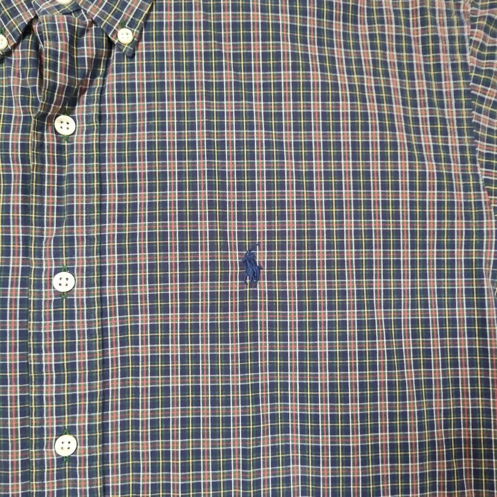 Ralph Lauren Men Size‎ M Blake Plaid Oxford Long Sleeve Button Up Shirt